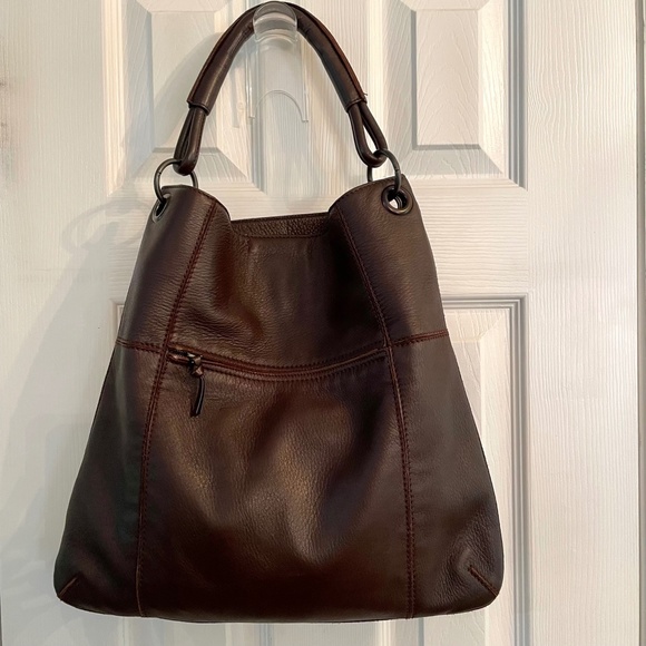 Bottega Veneta Cervo Shoulder Tote Hobo Laptop Bag Dark Brown Leather